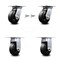 Service Caster 5 Inch Rubber on Steel Caster Set with Roller Bearing 2 Swivel Lock and 2 Rigid SCC-35S520-RSR-BSL-2-R-2 - alternate 2